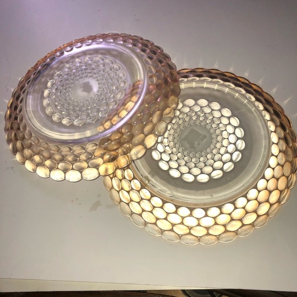 Amber Bubble Design Glass Plate - Picture 2 of 6